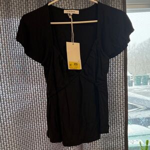 Frame Denim Women's Elegant Black Blouse